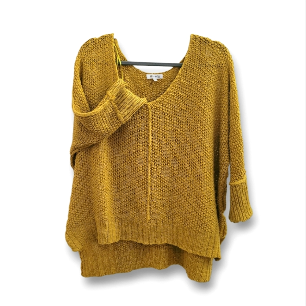 Women's Oversized Knit Pullover V-Neck Sweater Small/ Medium